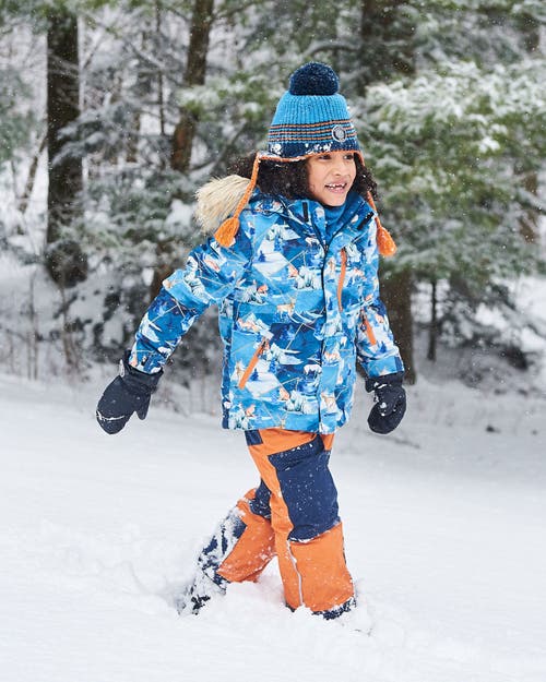 Shop Deux Par Deux Little Boy's Two Piece Snowsuit Burnt Orange With Printed Animals And Glaciers