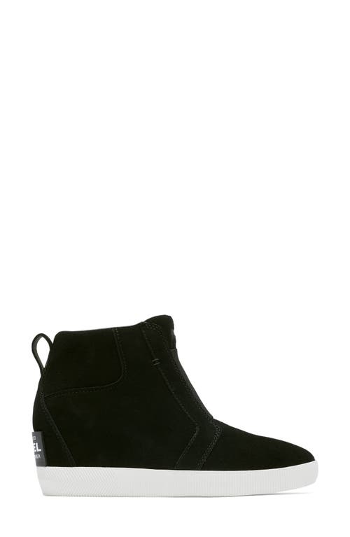 Sorel Out N About Pull On Wedge Womens Solid Man Made Wedge Boots In Black/sea Salt