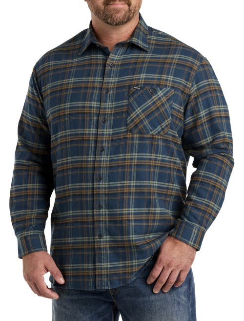 Shop O'neill Redmond Plaid Stretch Flannel Sport Shirt In Midnight Navy