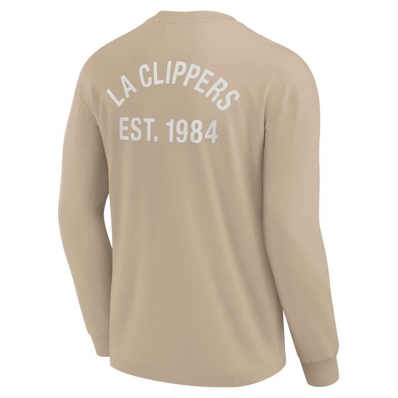 Shop Fanatics Signature Unisex  Khaki La Clippers Elements Super Soft Long Sleeve T-shirt