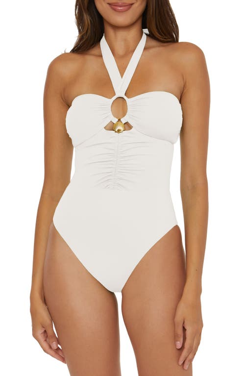 Shell One-Piece Swimsuit in White