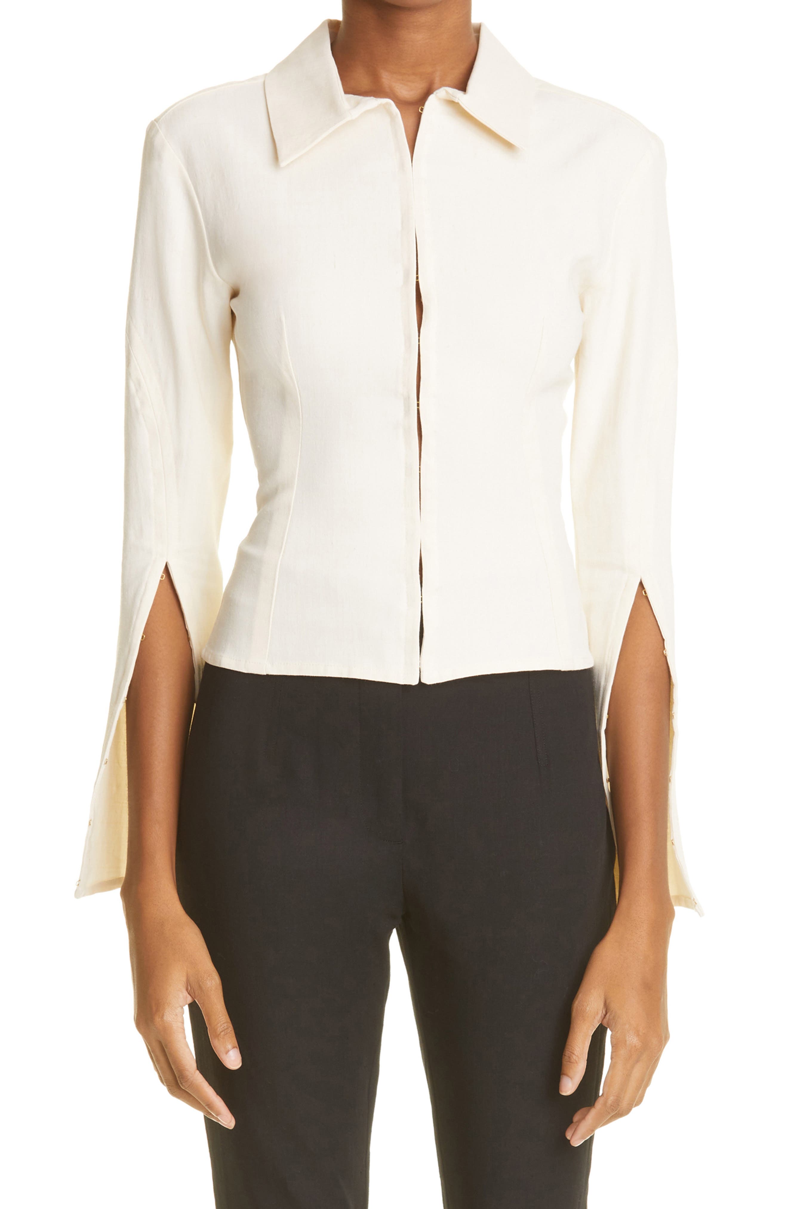 Jacquemus Le Chemise Obiou Shirt in Optic White at Nordstrom