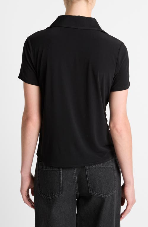 Shop Vince Short Sleeve Button-up Shirt In Black