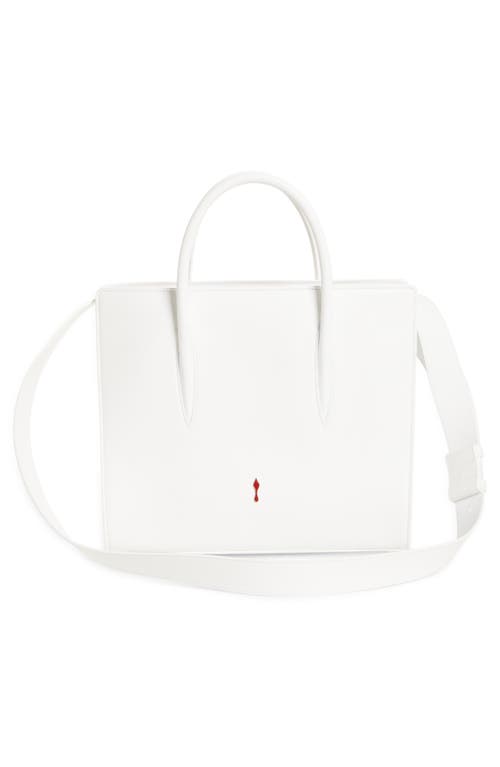 Shop Christian Louboutin Medium Paloma Studded Leather Satchel In Bianco/bianco