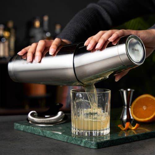 Viski Stainless Shaker Tin Set In Silver