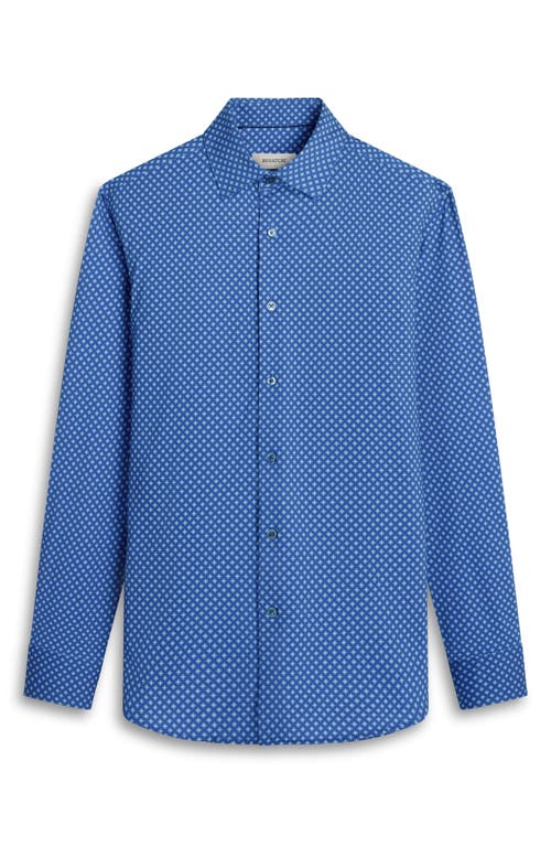 Shop Bugatchi James Ooohcotton® Diamond Check Button-up Shirt In Night Blue