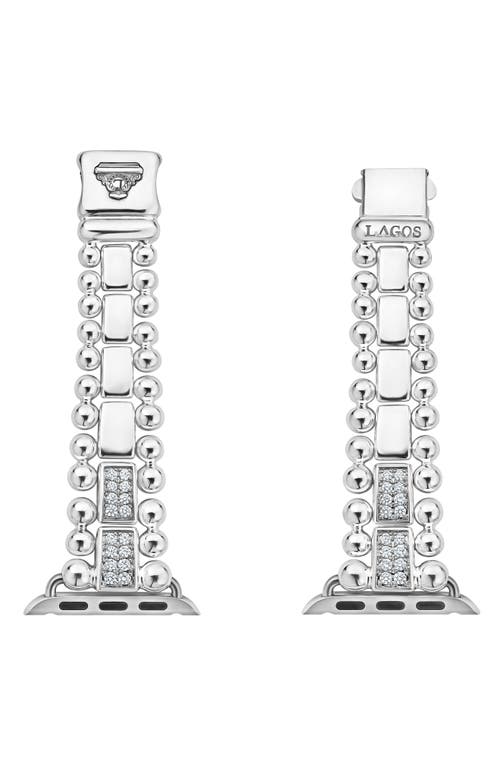 Lagos Smart Caviar Diamond Apple Watch® Watchband In White
