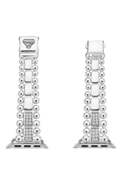 Lagos Smart Caviar Diamond Apple Watch® Watchband In Silver/diamond