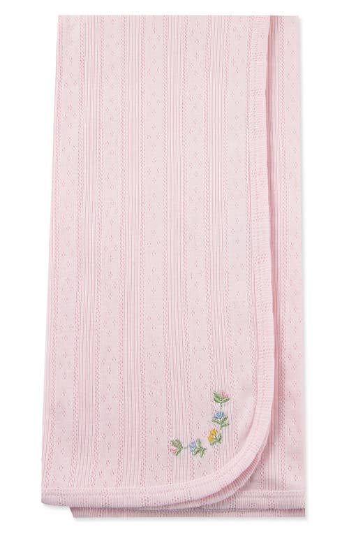 Little Me Dainty Flowers Pointelle Cotton Blanket in Pink at Nordstrom