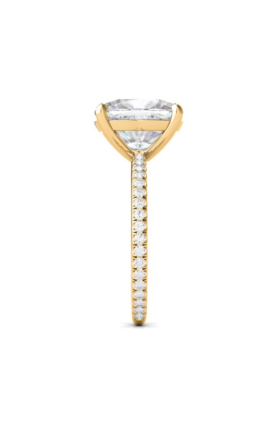 Shop Hautecarat Cushion & Pavé Lab Created Diamond 18k Gold Ring In 18k Yellow Gold