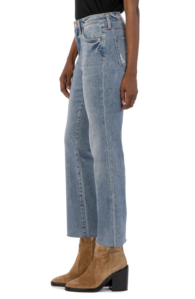 KUT from the Kloth Kelsey Fab Ab High Waist Raw Hem Ankle Flare Jeans ...