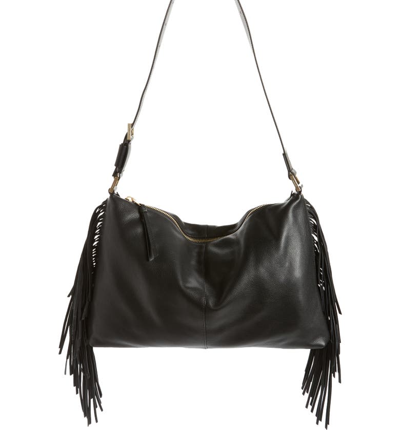 AllSaints Edbury Fringe Leather Shoulder Bag | Nordstrom