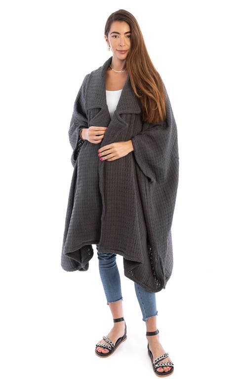 Saachi Waffle Drape Jacket In Grey