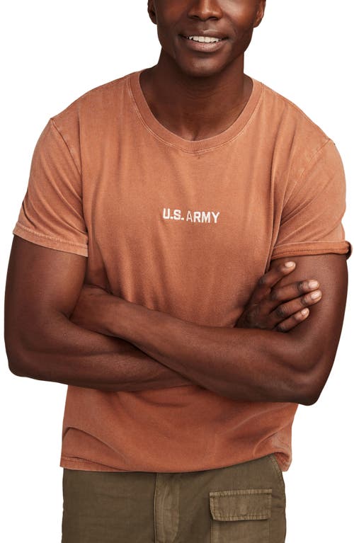 Shop Lucky Brand Army Cotton Graphic T-shirt In Sequoia