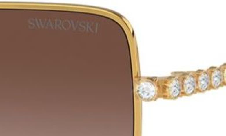 Shop Swarovski 53mm Gradient Round Sunglasses In Gold Purple