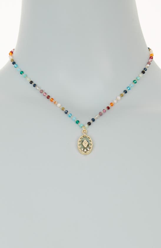 Shop Melrose And Market Charm Accent Seed Bead Necklace In Multi- Gold