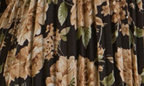 August Sky Floral Long Sleeve Empire Waist Maxi Dress In Black Multi