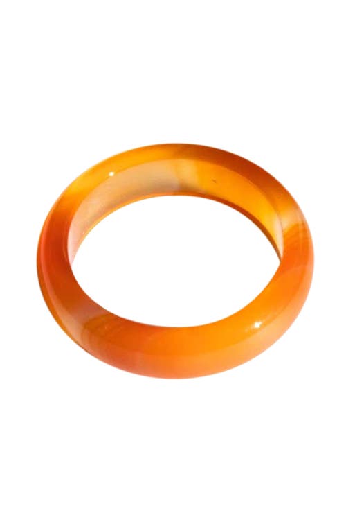 Seree Persimmon Dark Orange Jade Stone Ring In Red