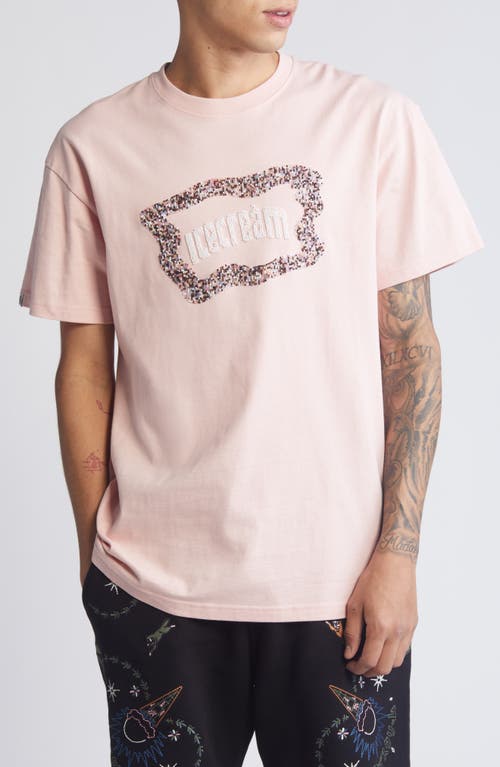 Shop Icecream Flag Cotton Graphic T-shirt In Silver Pink