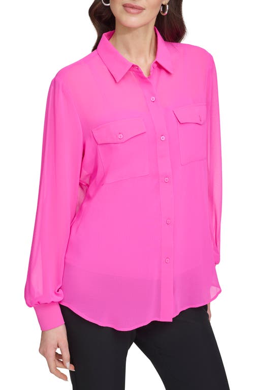 DKNY Chiffon Button-Up Shirt at Nordstrom,