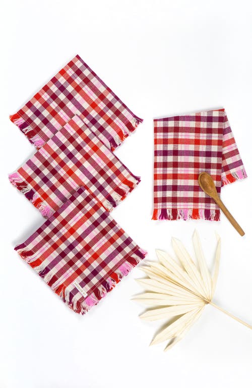 Shop Archive New York Noel Red Plaid Cotton Party Napkins, Set Of 4