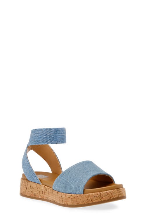 DV by Dolce Vita Kids' Sicile Ankle Strap Platform Wedge Sandal Denim at Nordstrom, M