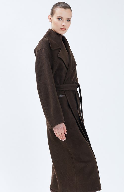 Nicole Benisti Women's Iris Wool-blend Belted Coat In Chocolate