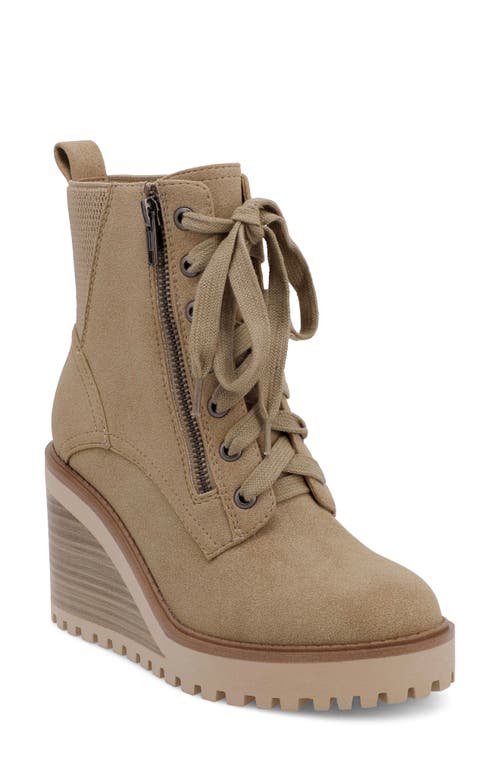 Shop Mia Cyan Platform Wedge Bootie In Sand