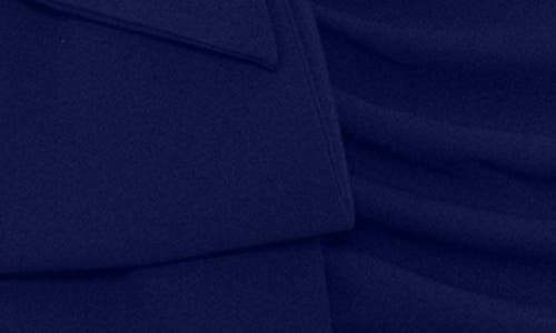 Xscape Evenings Ruched Off The Shoulder Crepe Gown In Navy