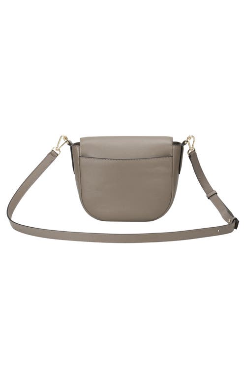 Hugo Boss Hugo Alyce Flap Leather Crossbody Bag In Medium Brown