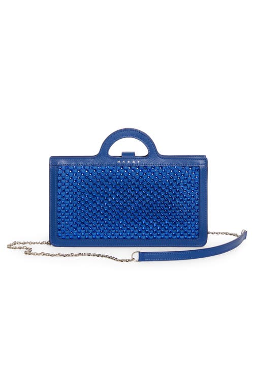 Shop Marni Tropicalia Leather Crossbody Bag In Royal/blue