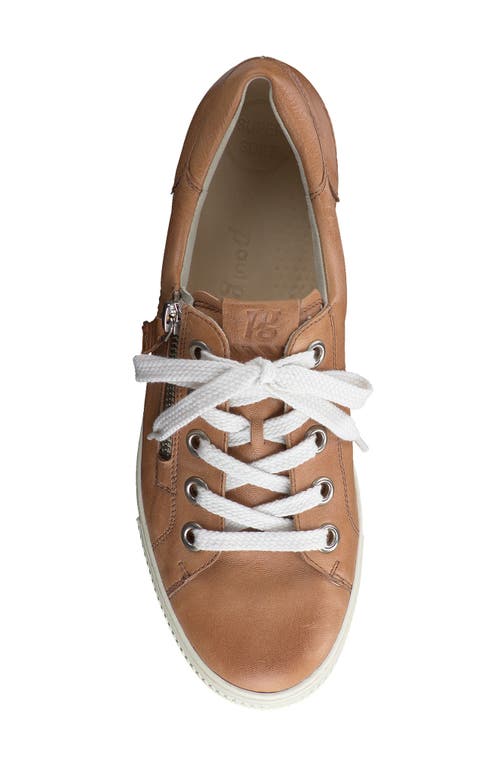 Paul Green Addie Sneaker In Cuoio Leather