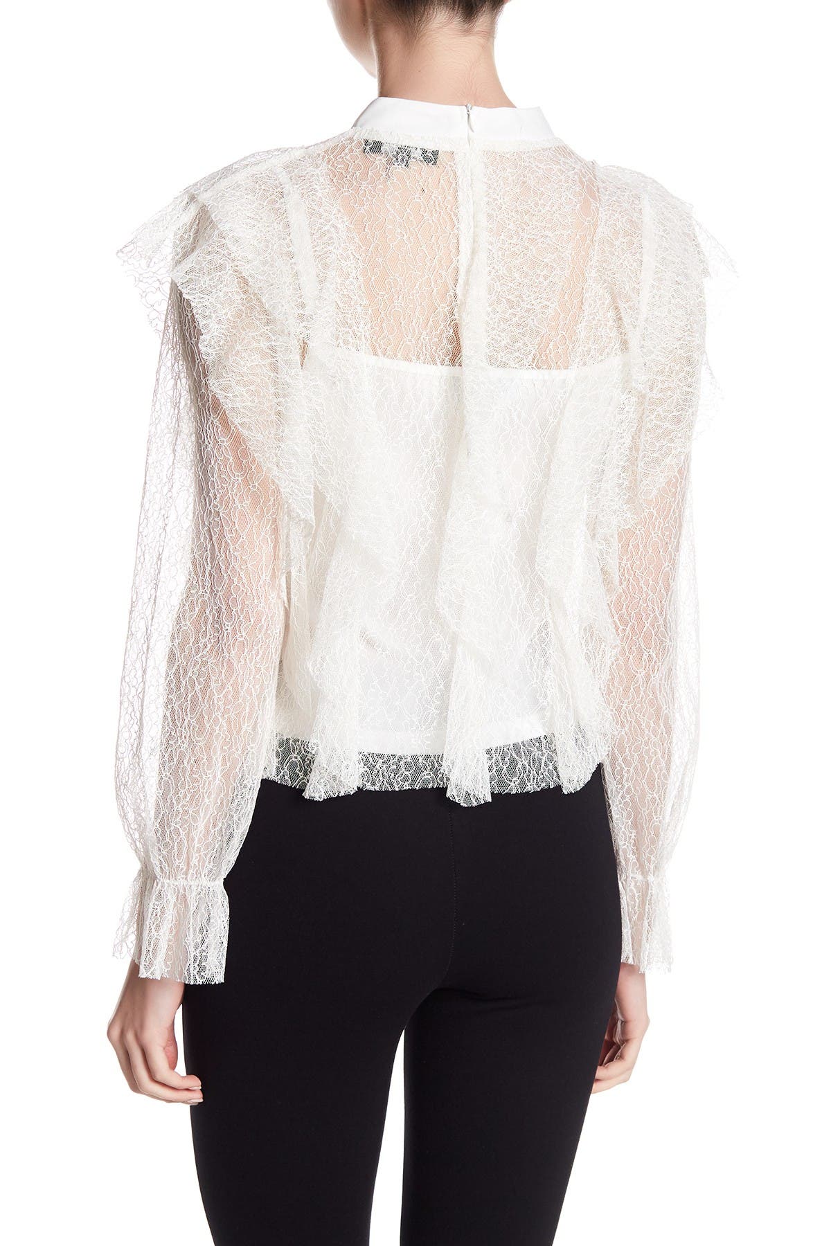 Gracia | Sheer Lace High Neck Blouse | Nordstrom Rack