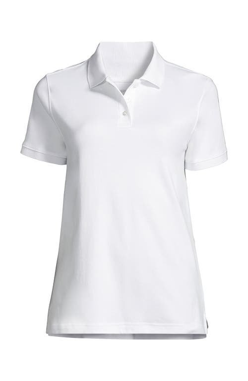 Shop Lands' End School Uniform  Short Sleeve Interlock Polo Shirt In White