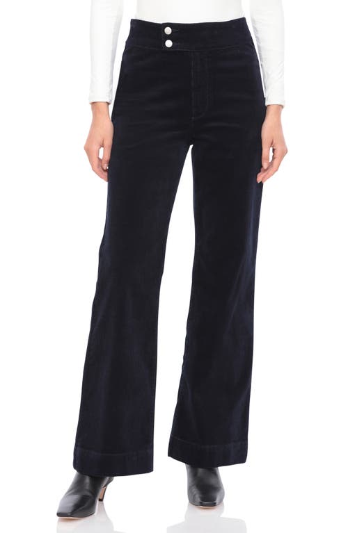 Shop Bagatelle High Waist Straight Leg Corduroy Pants In Navy