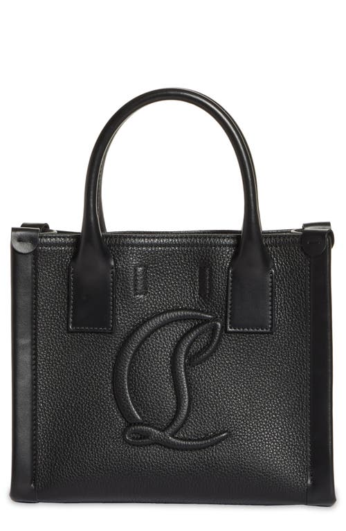 Shop Christian Louboutin Mini By My Side Grained Leather East/west Tote In Black/black/black