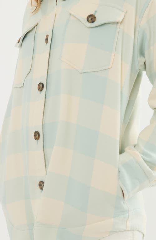 Marine Layer Flannel Shacket In Seafoam