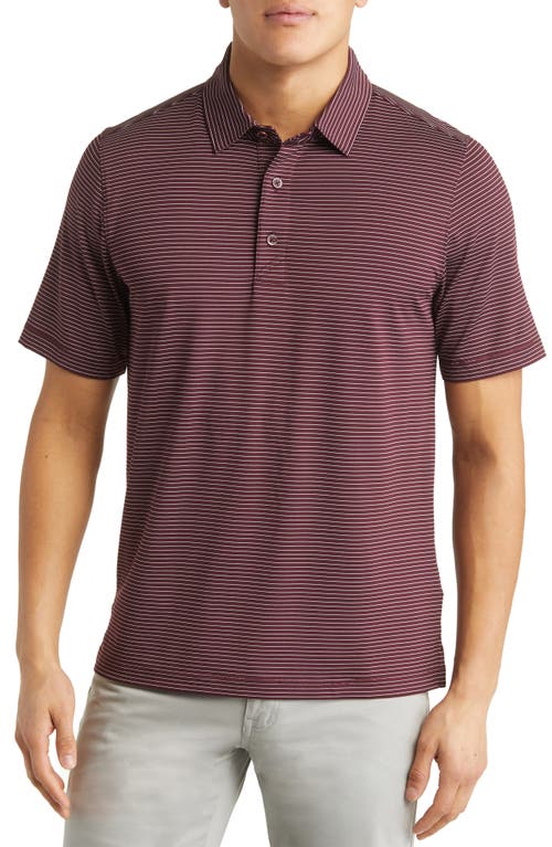 Forge DryTec Pencil Stripe Performance Polo in Bordeaux