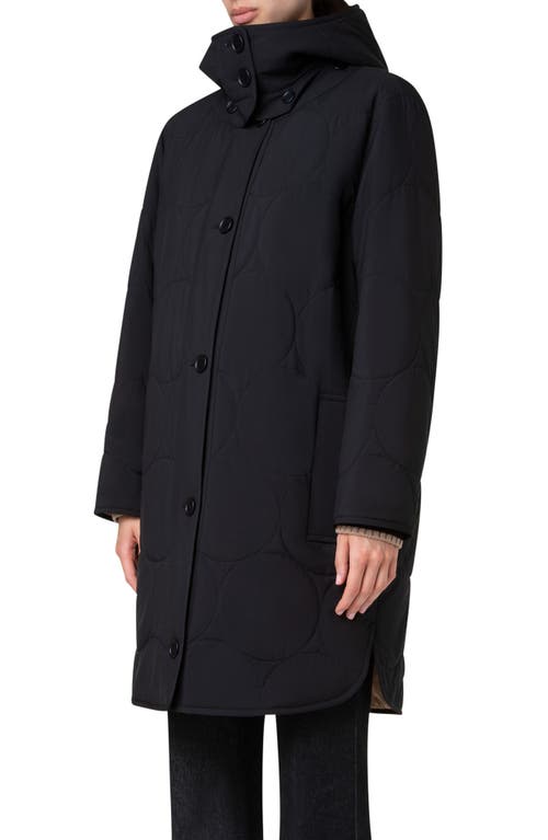 Akris Punto Signature Techno Dot Quilt Reversible Parka In Black-caramel
