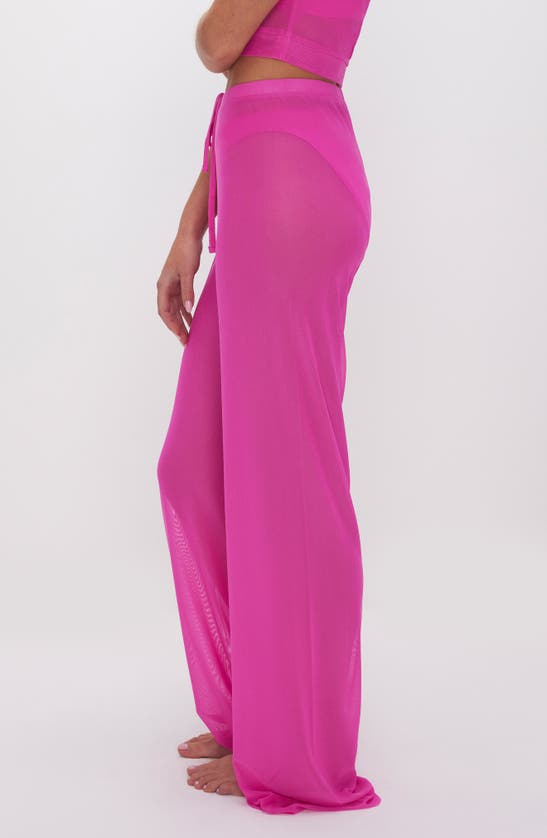 Shop Good American Mesh Cover-up Pants In Pink Glow002