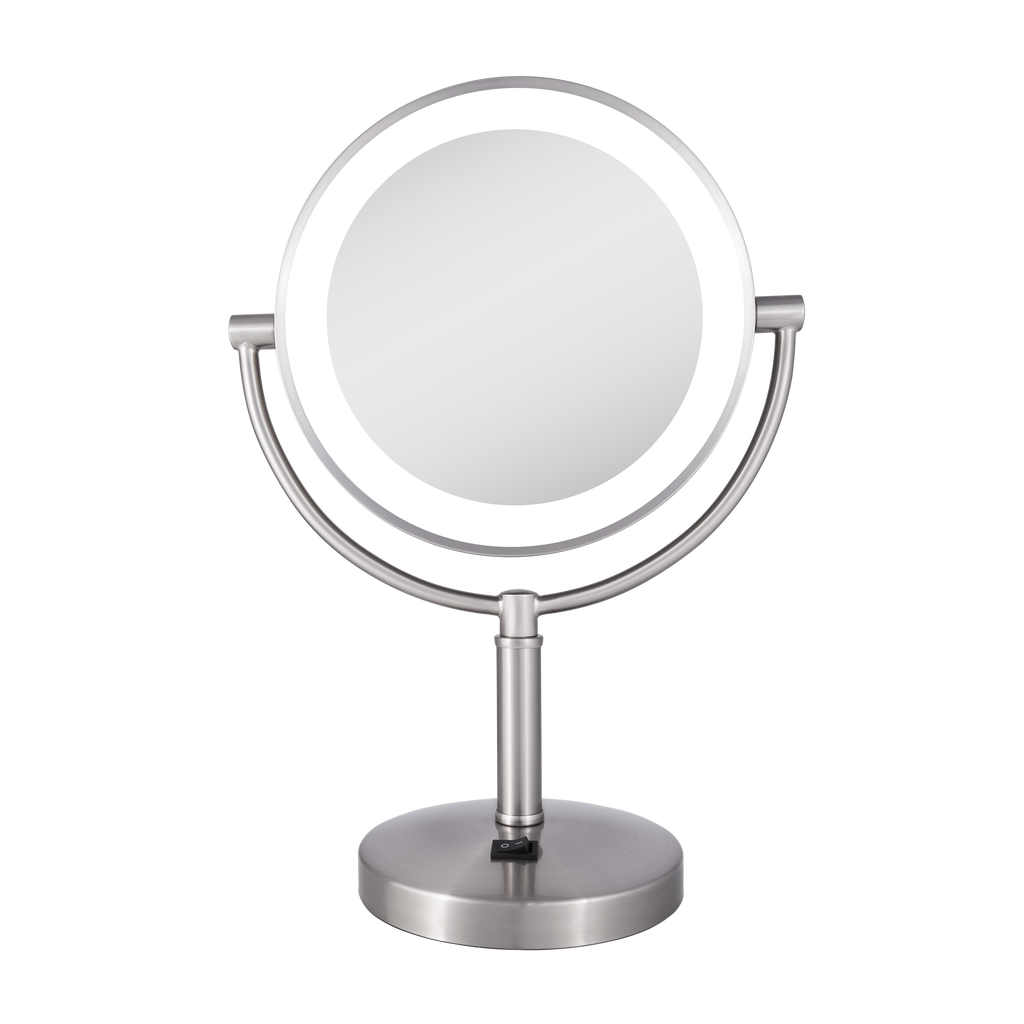Zadro Laguna Lighted Makeup Mirror With 5x/1x Magnifications In Satin Nickel