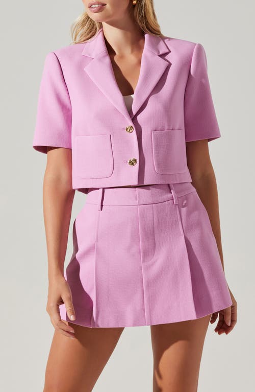 Shop Astr The Label Siarah Short Sleeve Crop Jacket In Pink