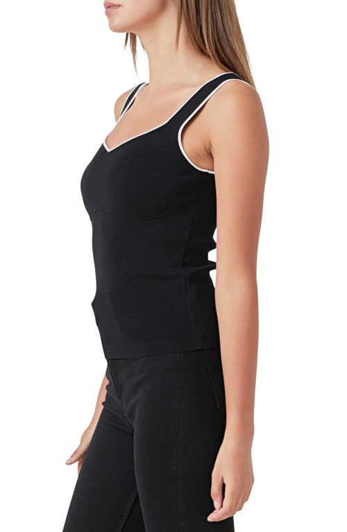 Shop Endless Rose Rib Sweater Tank In Black/white