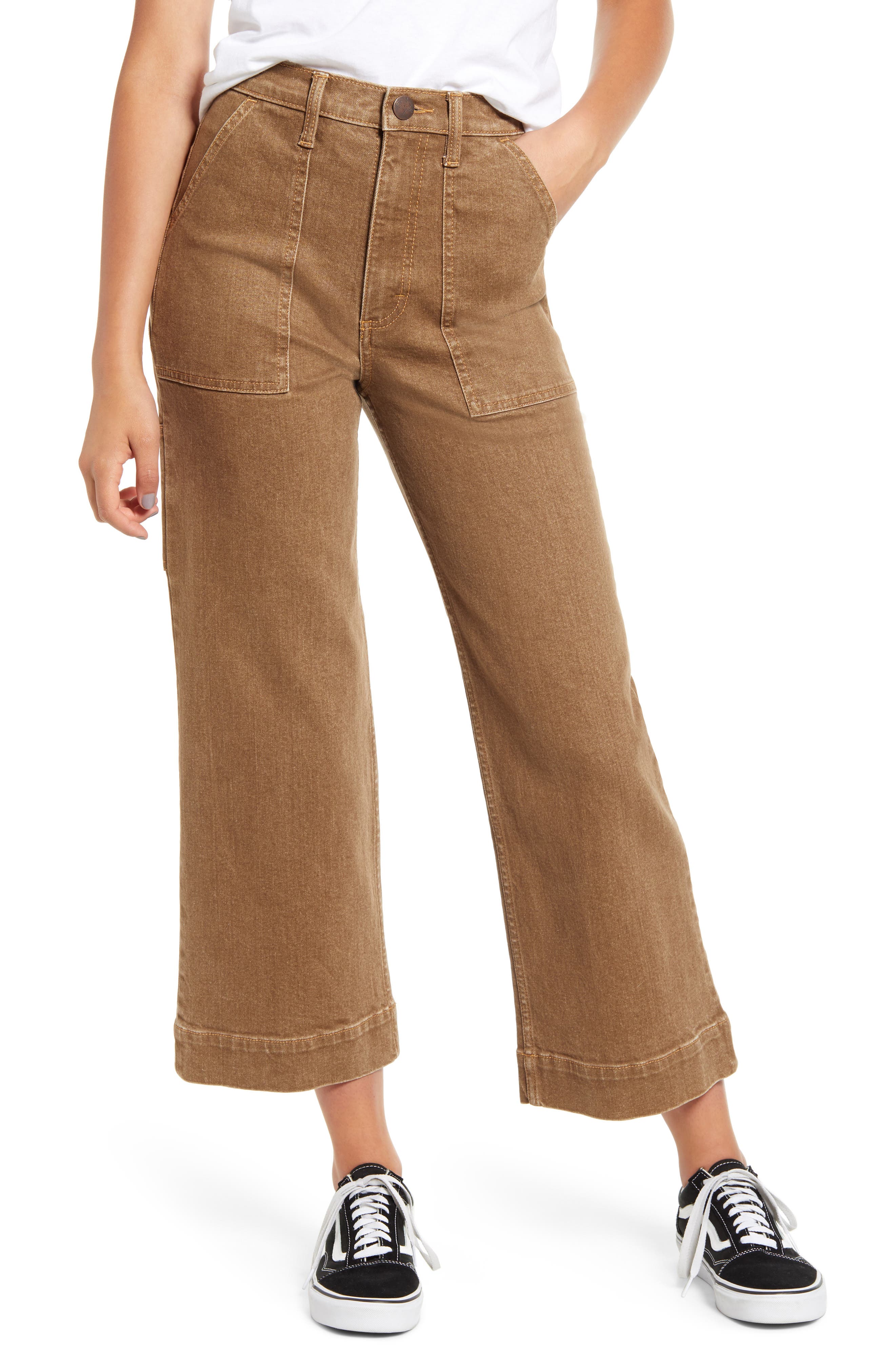 tan crop pants