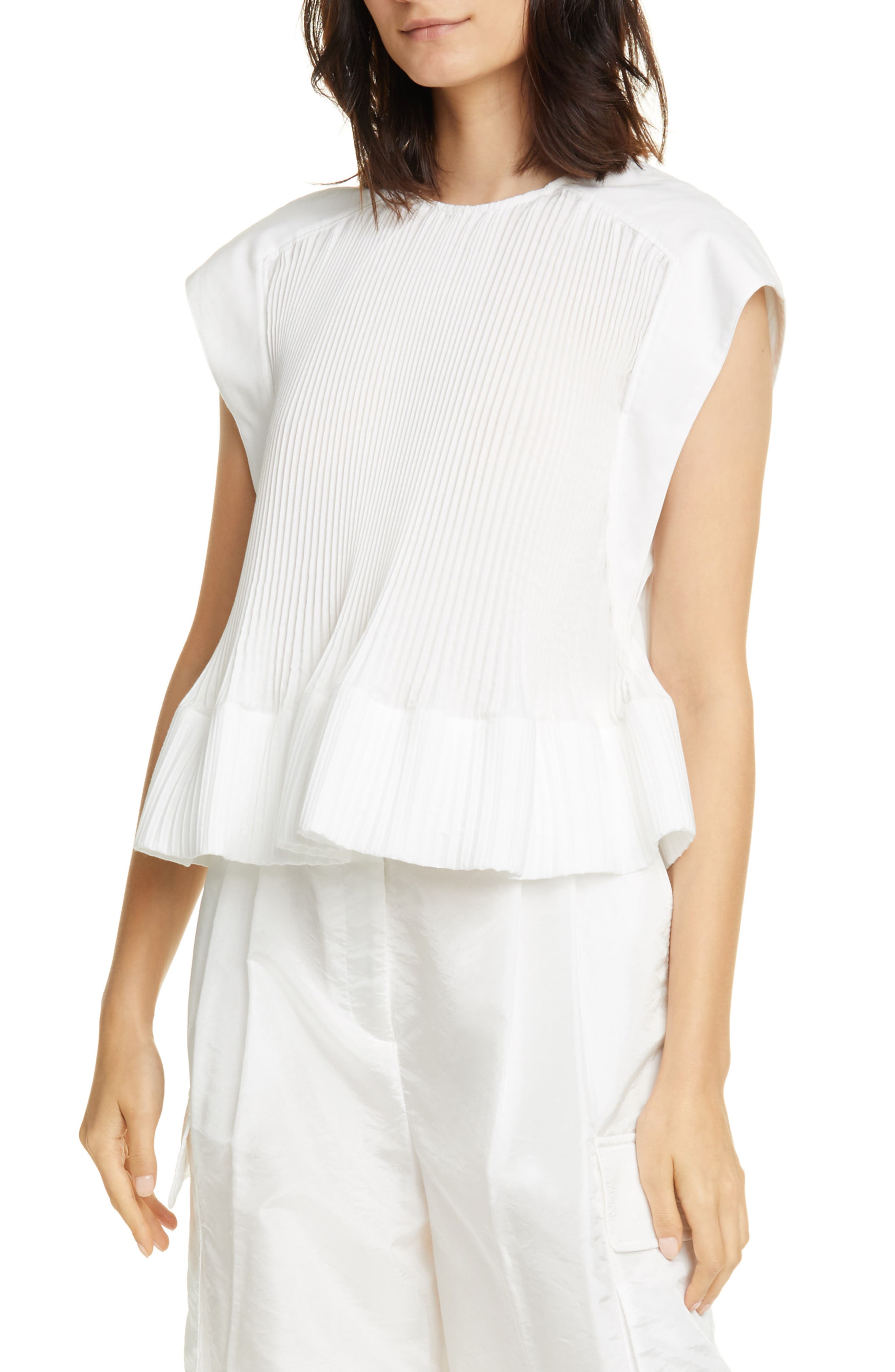 tibi pleated top