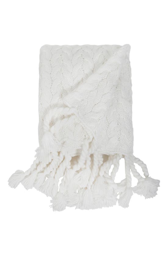 Pom Pom At Home Capistrano Fringed Throw In Winter White