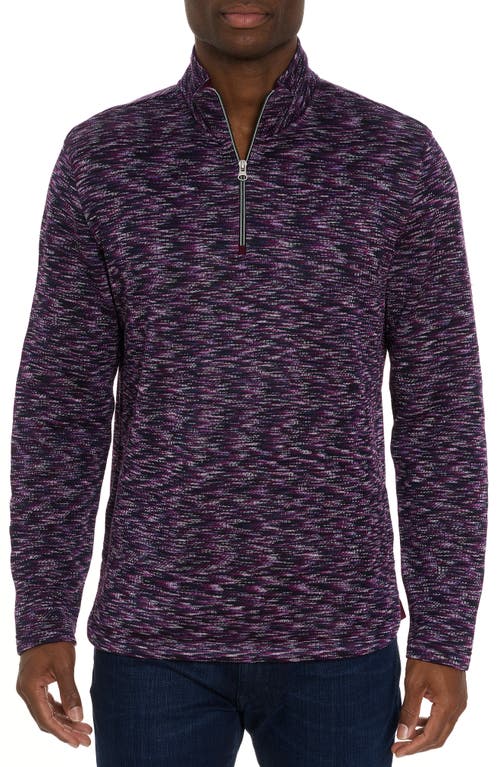 Robert Graham Waterford Space Dye Quarter Zip Pullover Berry at Nordstrom,