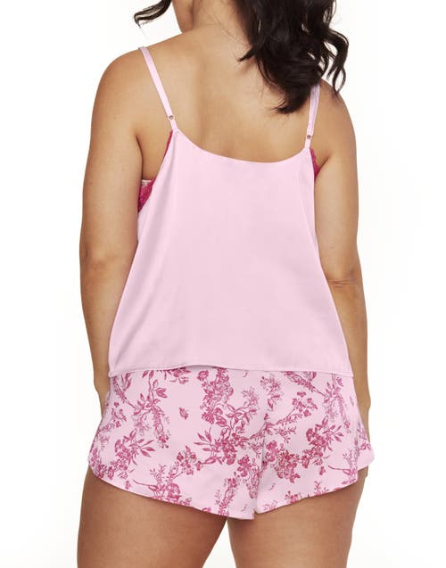 Shop Adore Me Linny Pajama Cami & Shorts Set In Floral Pink