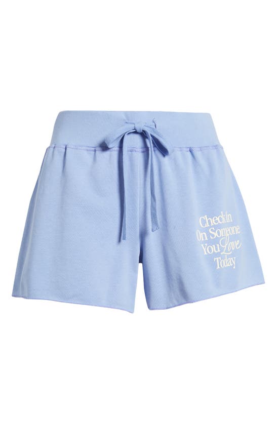 Shop The Mayfair Group Check In Sweatshorts In Periwinkle