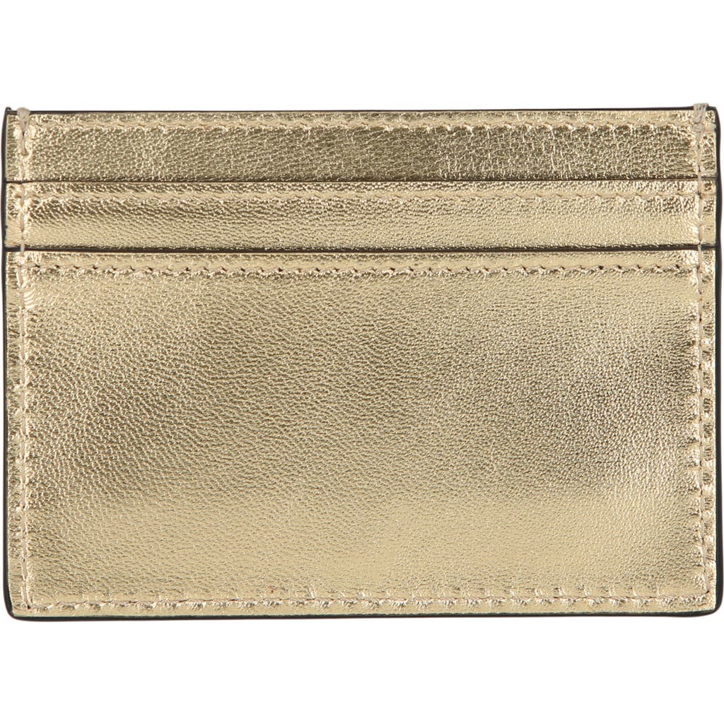 Moschino Crystal Logo Card Case In Platinum
